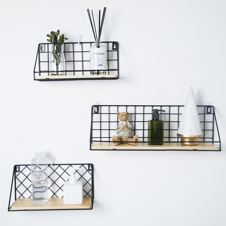 Japanese style creative wall shelf bathroom kitchen iron