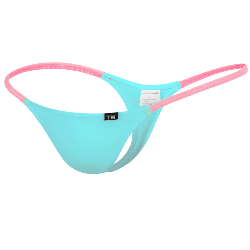 Men's Low-Waist One-Piece Ice Silk Thong Elastic Tight-Fitting Pink T-Pants Sexy Youth Men's Underwear Men's Low-Waist One-Piece Ice Silk Thong Elastic Tight-Fitting Pink T-Pants Sexy Youth Men's Underwear