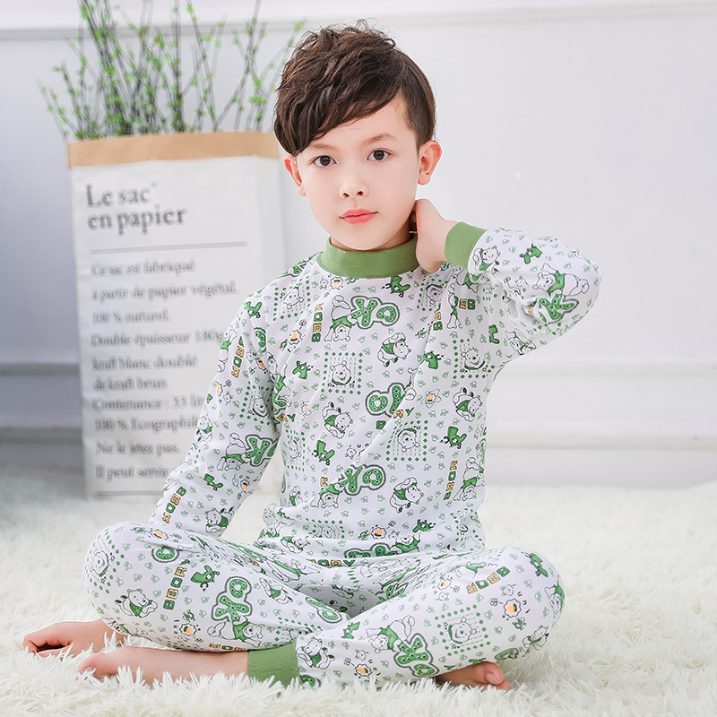 Childrens quần áo cotton mùa thu trong quần mùa thu trẻ em lớn đồ lót bộ chàng trai cô gái pajama bông áo len childrens dây quần áo quần áo.