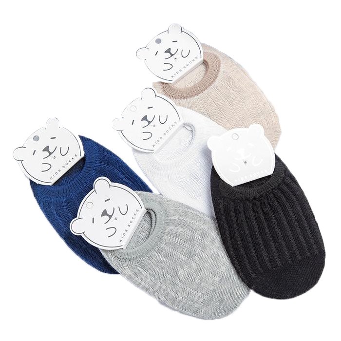 . Socks vô hình Cô gái Socks nông Miệng 1-3-5-8-12-Year-Old Thuyền Socks mùa thu mỏng với Anti-Slip Keo Men.