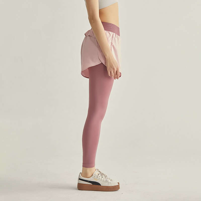 Cat people sports fake two-piece trousers Women's tight running fitness thin quick dry leggings Summer sun protection