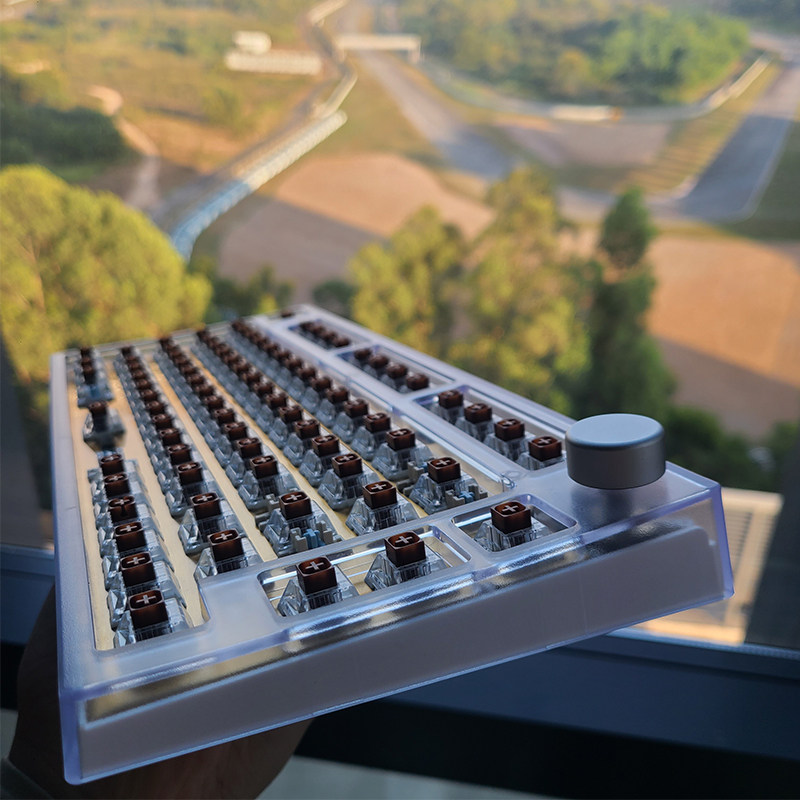 NJ68 NJ80 mechanical keyboard transparent upper shell black through shell NJ68 NJ80 suitable for diy shell