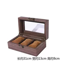 Ретро деревянная кожа 3 -дигит -часовая коробка (внутренняя мягкая подушка)