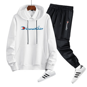 【GJ】潮牌纯棉连帽运动套装男卫衣两件套