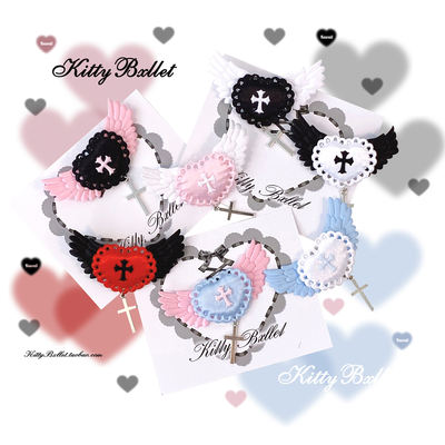 KittyBxllet's original "Wings of Prayer" mass-produced sweet Gothic accessory brooch headwear