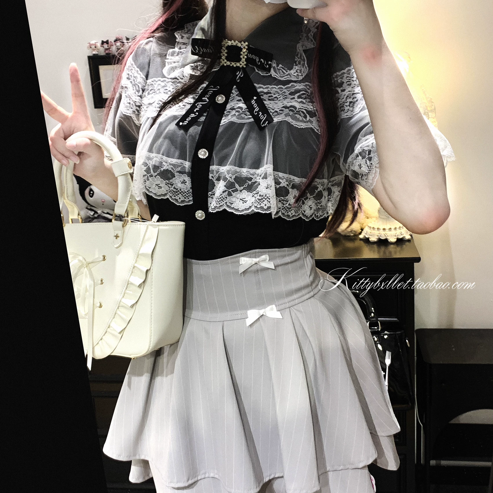 Первая версия KittyBxllet Original [Love Ban/Stripes] Butterfly Puff Skirt