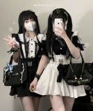 KittyBxllet Original [Rose Mark] Кружевная рубашка с кукольным воротником и бантом