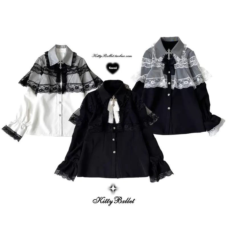 KittyBxllet оригинал [Mist yarn] Лэй Лэй элегантное кружевное ведро с длинным рукавом