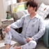 . Trẻ mens phiên bản của mens bông pajama bông cotton mùa hè điều hòa không khí mens đơn giản tối áo năm 2020. 