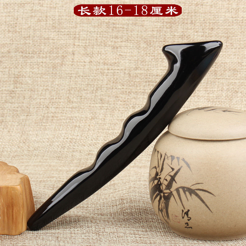 天然水牛角点穴位棒拨筋棒美容棒敲胆经推肝经足按摩器面部通用