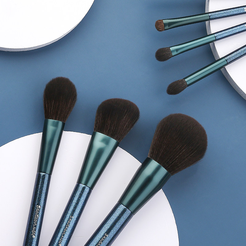 Shoushoulang is subject to wolf blue novice 9 brush set loose powder eyeshadow brush send brush bag