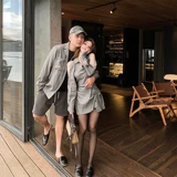 Осенняя парная одежда для влюбленных, корсет, дизайнерская рубашка, небольшое платье, юбка, французский стиль, в корейском стиле, тренд сезона