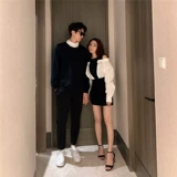 Осенняя парная одежда для влюбленных, небольшой дизайнерский комплект, платье, юбка, тренд сезона, имитация рубашки, французский стиль