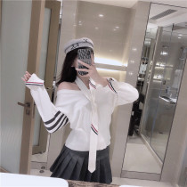 Autumn new 2021 explosion very fairy Japanese lady white sweater women loose pullover outside wear lazy wind