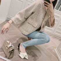 Xiaoxiang socialite wind tweed retro port taste French temperament net red fried street jacket female pink short top autumn