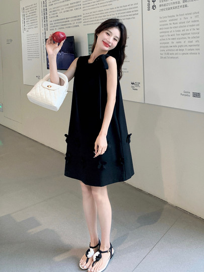 Black Sleeveless Tank Dress for Women, Summer 2025 New Style, French Elegant, High-End, Rich Lady Style, Miu Style A-Line Dress