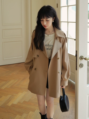 Хаки плащ, весенняя осенняя куртка, подходит для подростков, в корейском стиле