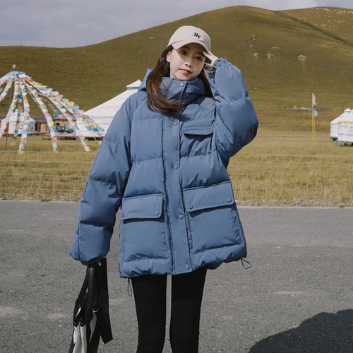 Черный зимний пуховик с пухом, модная куртка, городской стиль, свободный крой, оверсайз, увеличенная толщина