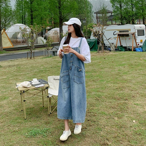 Синий летний джинсовый сарафан, сексуальная юбка, платье, в корейском стиле