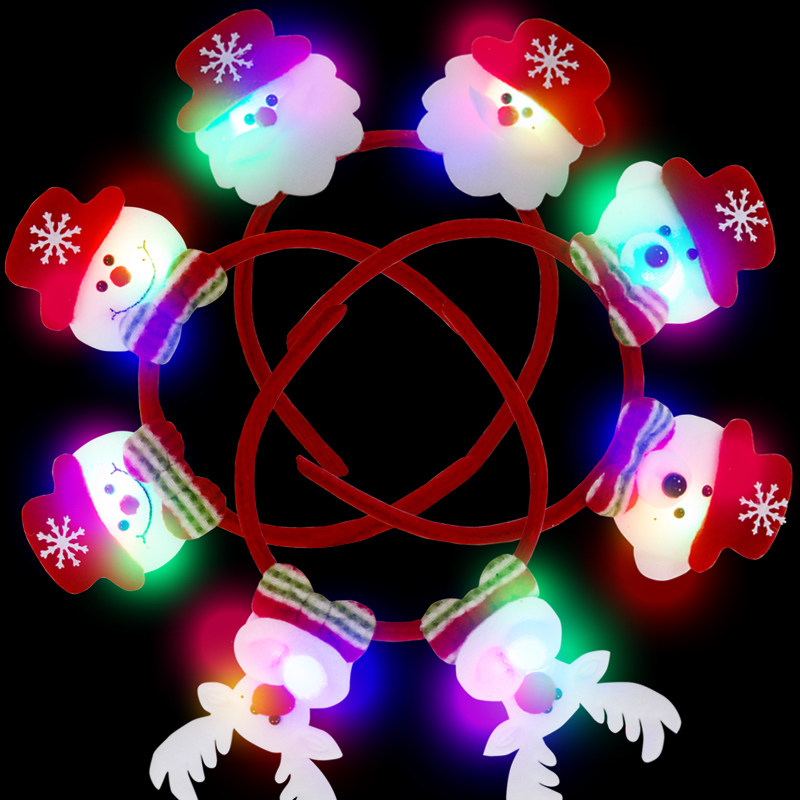 Christmas Decorations Christmas Head Ring Adult Christmas Birthday Hat Accessories Hair Stirrup Glowing Children Presents Small Gifts