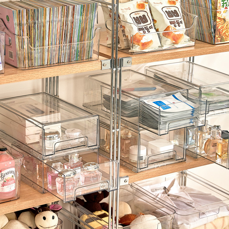 Desktop storage box drawer type cosmetics finishing box acrylic snack storage basket sundries book box transparent