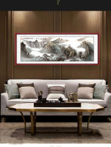 Jiangshan Multicuddling Country Painting Landscape Painting Living Room Office Decoration Hanging Painting Taishan leaning on the mountain Yokoyama scenic Kyuza