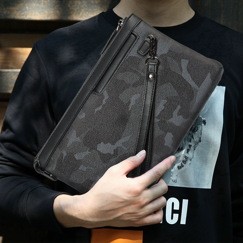 Вместительная и большая сумка с петлей на руку, универсальная мужская камуфляжная маленькая сумка клатч, европейский стиль