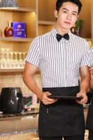 Мужская черно -белая полосатая фартук