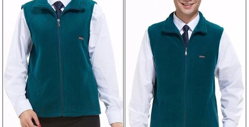 Quần áo bảo hộ lao động cotton vest LOGO mùa thu và mùa đông lông cừu đồng phục siêu thị cửa hàng dày tình nguyện