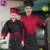 Quần áo bảo hộ lao động dài tay mùa thu và mùa đông Đặt khách sạn Nhà hàng Bánh căng tin Nữ ngắn tay nam Bếp công sở Đen