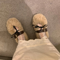 Lamb Hair Wool Shoes Woman 2020 Autumn Winter New Hump Lady Lady Teddy Hair Exterior Wearing Flat Bottom Single Shoe Ladyshoe Cotton Shoes
