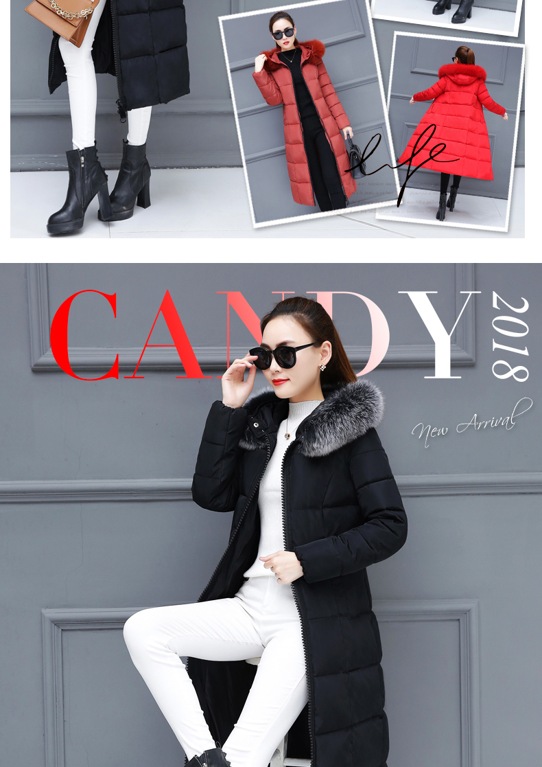 Áo cotton nữ 2018 mới dài qua đầu gối xuống áo khoác cotton oversize dày mùa đông Áo khoác nữ hàn quốc áo phao gile nữ dáng ngắn