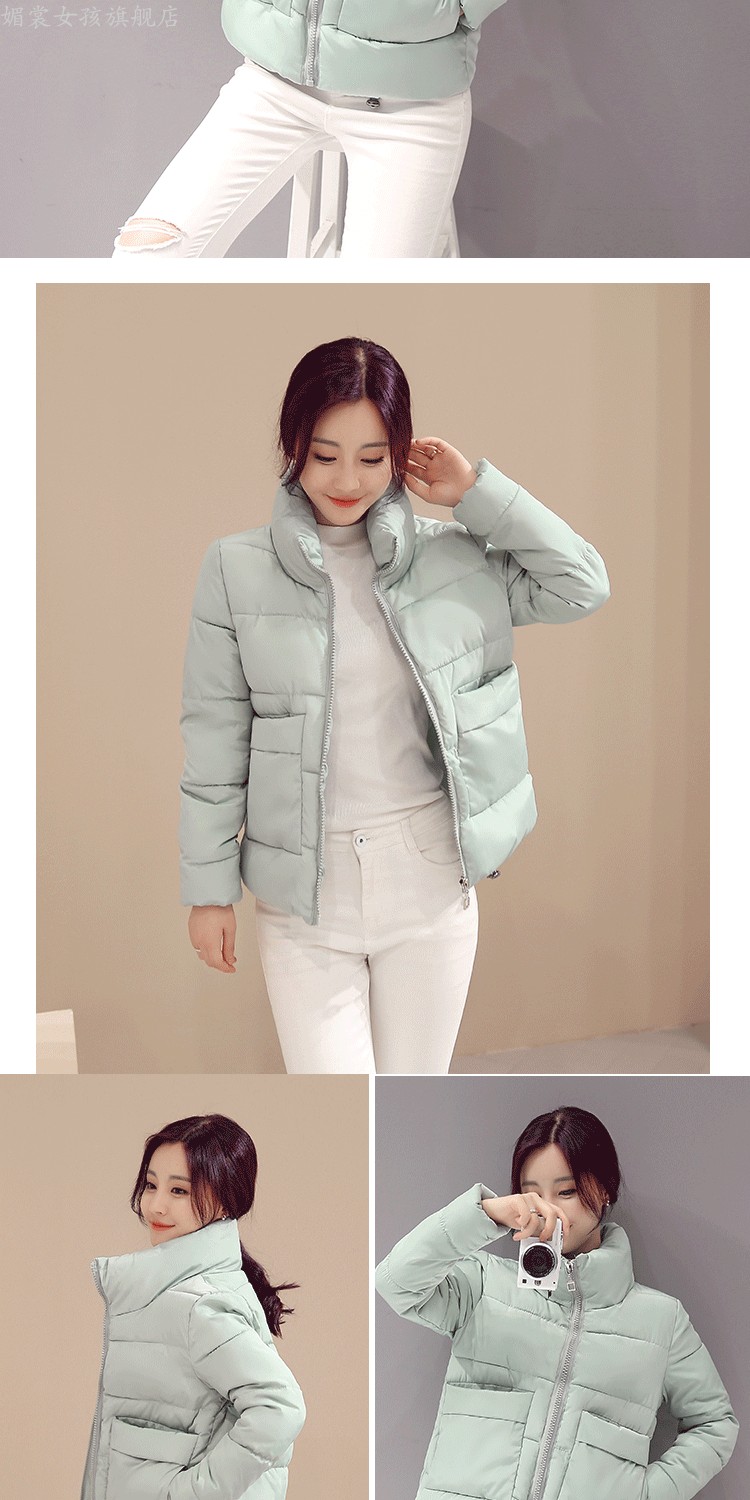 Cotton nữ 2018 phiên bản Hàn Quốc mới của áo khoác mùa đông Áo khoác cotton nhỏ nữ ngắn xuống đệm bông bánh mì mùa đông nữ áo khoác phao nữ
