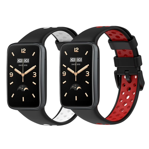 Браслет, силиконовый двухцветный креативный дышащий дизайнерский сменный ремешок для часов подходит для мужчин и женщин для влюбленных