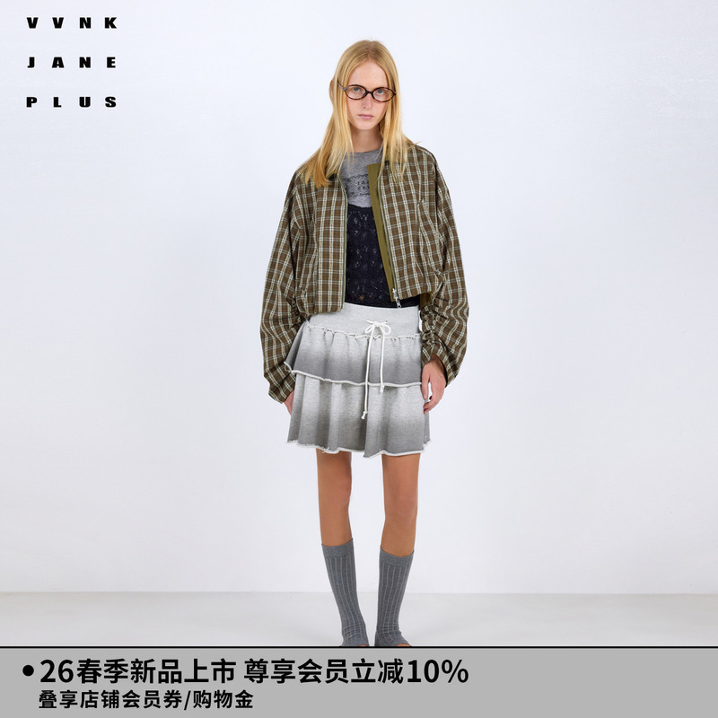 Vvnk Jane Plus2026 Spring New Reversible Cropped Jacket for Women J610364042A