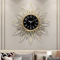 Watch wall clock Living room modern creative art hanging watch Household mute decorative clock European simple light luxury watch