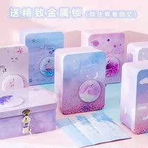 Home Iron Box With Lock Creative Little Girl Inside Box Headboard Classmate Record Password Han Style Mini Girl Contained