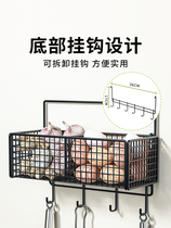 Condiment vegetable basket onion artifact wall storage punch-free hook wall-mounted ginger drained garlic kitchen storage rack