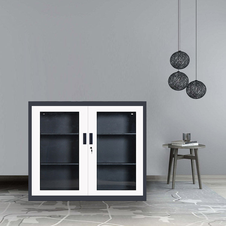 Tonbobo to door cabinet thickened steel office cabinet Large instrumental cabinet grey white set color black white 760 high-Taobao