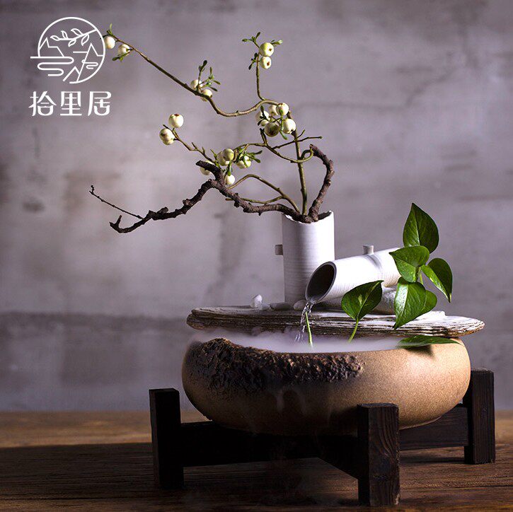 ten livable ceramic flowing water pendulum pieces Feng Shui Humidifiers Water whiskers Home Residence Decorative Living Room Creative Practical