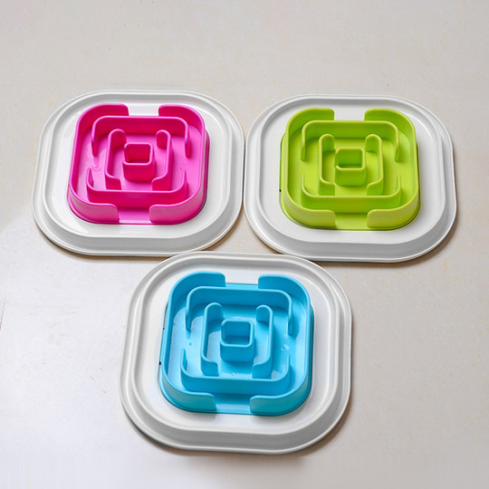 Dog anti-choking bowl, slow food bowl, dog food bowl, pet rice bowl, Labrador golden retriever pet supplies for large and small dogs