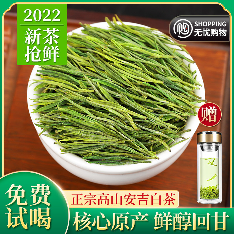 Zhengzong Anji white tea 2022 New tea special class Ming former high mountain green tea gold bud spring tea bulk tea 250g
