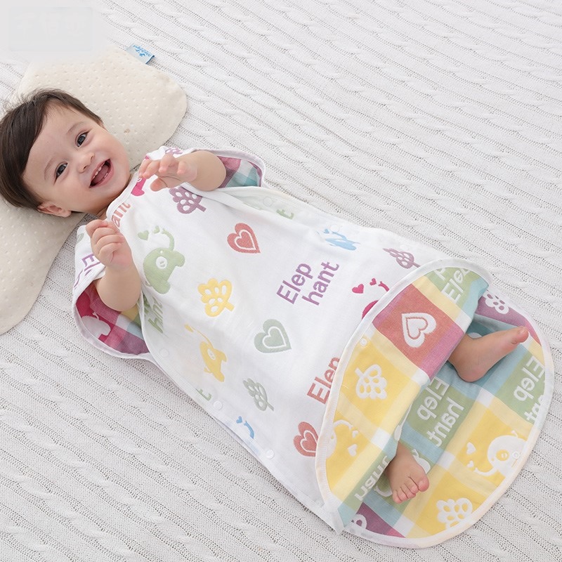 Autumn six-layer spring and summer female children sleep three months baby belly protector artifact sleeping bag thin children's anti-kick quilt