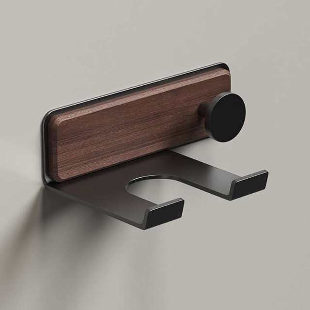 Walnut hair dryer storage rack bathroom bathroom washbasin without punching air tube hanging storage rack wall mount