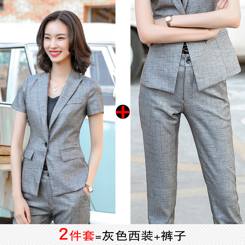 Ngắn tay mùa hè cửa hàng trang sức phù hợp với chuyên môn phù hợp với phụ nữ workclothes khách sạn quần thời trang khí Quầy lễ tân phục váy