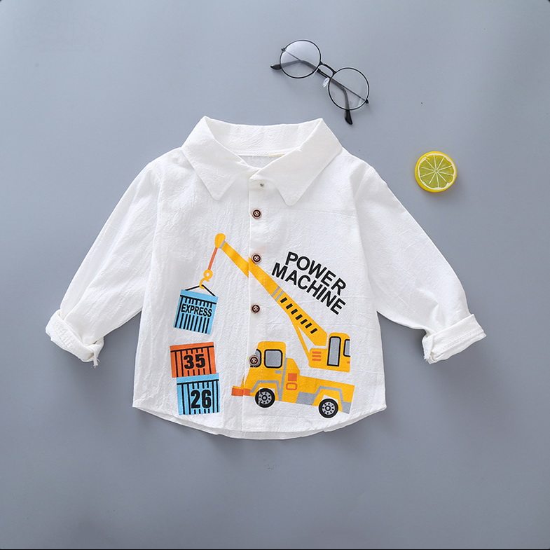 Children wear 3-year-old boy treasure children 2-year-old white shirt boy shirt shirt handsome spring clothes for children white five-year-old