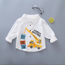 Childrens inside lap 3-year-old male baby boy 2-year-old white shirt boy shirt shirt handsome gas spring dress toddler white five years old