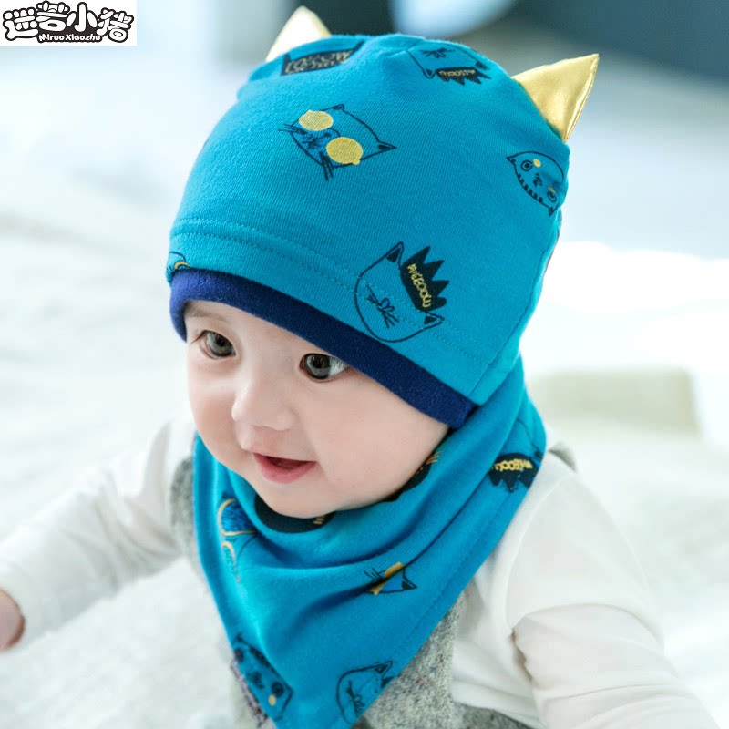 Baby hat spring autumn winter Korean version boys and girls baby infants and newborn children pirate headscarf thin section tide