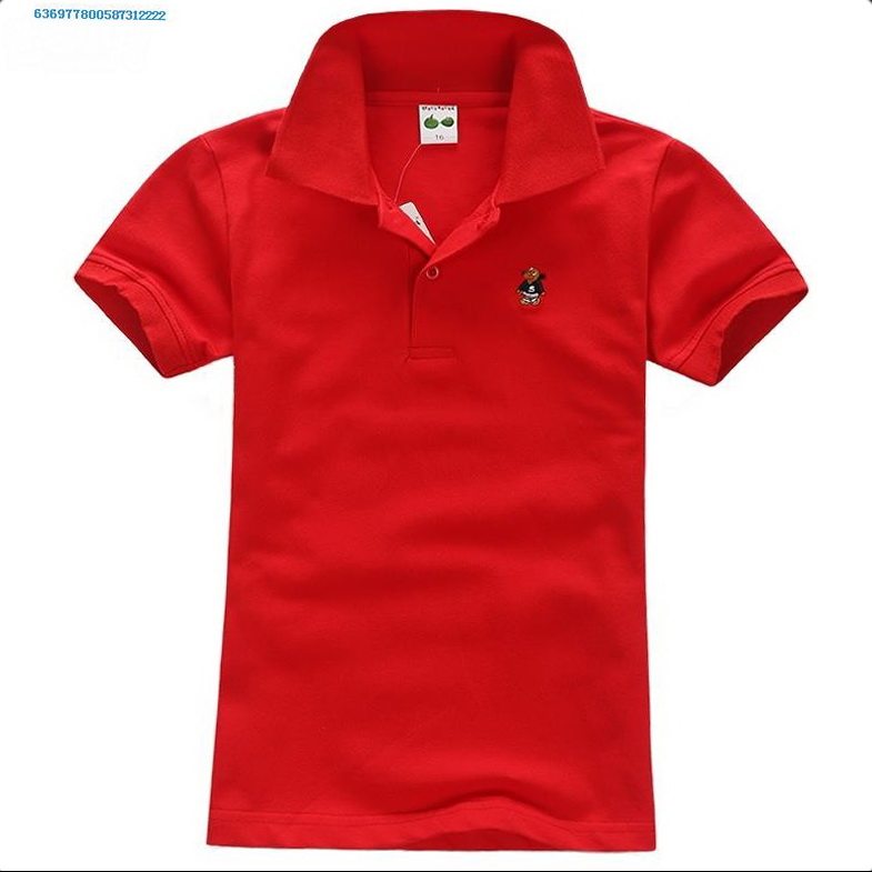 Child turned T-shirt student with leading school uniform boy girl's pure white half-sleeve POLO shirt T-shirt blouse