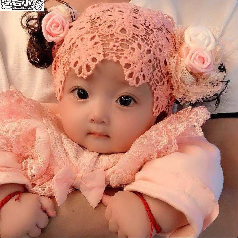 Mini-pig Korean version of children hair with baby wig head decorated with cap head flower baby haircut princess 0 -